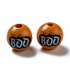 Halloween Spray Painted Wood Beads WOOD-C002-04-2