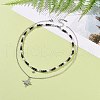 Clear Cubic Zirconia Star Pendant Necklaces Set NJEW-JN04150-6
