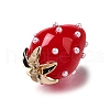 Strawberry Brass Acrylic Pendants OACR-R006-02G-02-2