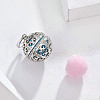 Anti-Tarnish Rhodium Plated 925 Sterling Silver European Dangle Charms STER-FF0013-03-1