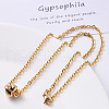 PVD Vacuum Plating 304 Stainless Steel Cable Chain Necklace NJEW-S420-004G-5