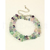 Natural Fluorite Multi-strand Bracelets BJEW-JB01094-01-1