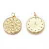 Brass Micro Pave Clear Cubic Zirconia Pendants ZIRC-Z008-28G-2