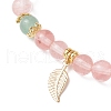 Synthetic Cherry Quartz Glass Stretch Bracelets BJEW-JB11961-01-3