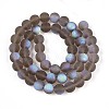Frosted Transparent Glass Beads Strands GLAA-T032-T8mm-MBB02-2