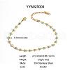 Elegant Stainless Steel Deep Sky Blue Enamel Daisy Flower Link Chain Anklets HM7489-2-1