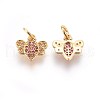 Brass Micro Pave Cubic Zirconia Charms ZIRC-E161-22G-1