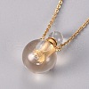 Natural Quartz Crystal Openable Perfume Bottle Pendant Necklaces G-K295-D-G-2