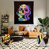 Black Light Skull Hippie Wall Tapestry JX154A-5
