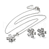 Flower Brass Micro Pave Cubic Zirconia Stud Earrings & Pendant Necklaces Sets SJEW-Z002-02P-4