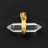 Natural Quartz Crystal Double Terminal Pointed Pendants G-P481-01G-11-3