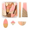 20Pcs 5 Style Resin & Wood Semi Circle Pendants RESI-LS0001-45-1