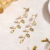 Fringed Plastic Pearl Leaf Stud Earrings for Elegant Ladies Party Jewelry NT4141-2