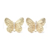 Butterfly Brass Rhinestone Stud Earring Findings for Women EJEW-V002-03G-1