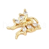 Brass Micro Pave Clear Cubic Zirconia Charms KK-G522-09G-2
