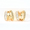 Brass Micro Pave Clear Cubic Zirconia Cuff Earrings EJEW-F370-06G-4