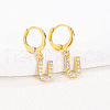 Brass Micro Pave Clear Cubic Zirconia Hoop Earrings FS-WGAF6E5-07-1