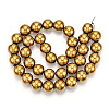 Non-magnetic Synthetic Hematite Beads Strands X-G-S096-12mm-2-2