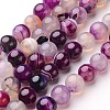 Natural Striped Agate/Banded Agate Beads Strands G-D845-01A-8mm-1