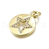 Rack Plating Brass Micro Pave Cubic Zirconia Pendants KK-K401-77G-2