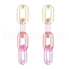 3Pair 3 Colors Candy Color Acrylic Cable Chain Tassel Dangle Stud Earrings for Women EJEW-JE04768-6
