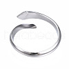 Non-Tarnish 304 Stainless Steel Snake Wrap Open Cuff Ring for Women RJEW-T023-76P-2
