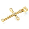 Brass Pave Clear Cubic Zirconia Pendants KK-M101-05G-06-2