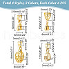 Unicraftale 48Pcs 8 Style Brass Ice Pick Pinch Bails KK-UN0001-51-3