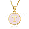 Natural Shell Initial Letter Pendant Necklace LE4192-2-1