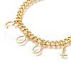 Letter COOL Brass Charm Bracelets for Women BJEW-L696-110G-2