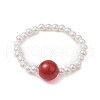 Shell Pearl Beads Stretch Rings RJEW-JR00715-1