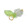 10Pcs Natural Green Strawberry Quartz Flower Charms PALLOY-JF03765-06-5