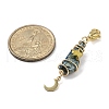 Wire Wrapped Nuggets Electroplated Natural Quartz Crystal Pendant Decorations HJEW-JM03127-05-3