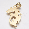 304 Stainless Steel Big Pendants STAS-P225-061G-2