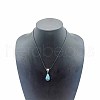 Natural Gemstone Teardrop Pendant Necklaces SK1018-7-1