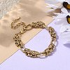 Punk Hiphop Styles 304 Stainless Steel Rings Knot Link Chain Bracelets for Women  BJEW-Z084-03G-2