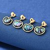 Abalone Shell/Paua Shell Dangle Ear Studs EJEW-L099-05G-1