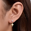 S925 Sterling Silver Star & Moon Dangle Stud Earrings UM6592-1-1