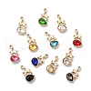 UV Plating Alloy Glass Pendants PALLOY-M209-03G-1