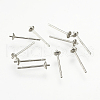 Rhodium Plated 925 Sterling Silver Stud Earring Findings STER-K037-007A-3