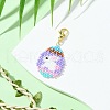 Easter Egg Glass Sead Beads Loom Pattern Pendant Decorations HJEW-MZ00133-2