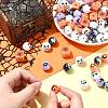 Halloween Theme Plating Acrylic Beads OACR-CJC0009-08-4