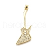 Rack Plating Brass Micro Pave Cubic Zirconia Pendants KK-K401-61B-G-1