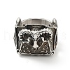 316 Stainless Steel Cavel Finger Ring RJEW-C030-01D-AS-2