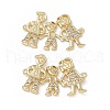 Brass Micro Pave Clear Cubic Zirconia Connector Charms KK-E068-VB362-2