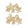 Brass Micro Pave Clear Cubic Zirconia Connector Charms KK-E068-VB362-2