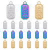DICOSMETIC 18Pcs 3 Colors 304 Stainless Steel Pendants STAS-DC0014-27-1