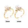 Crown Brass Micro Pave Clear Cubic Zirconia Cuff Ring Settings KK-T076-24G-4