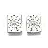 Brass Micro Pave Clear Cubic Zirconia Charms KK-C005-12P-2