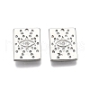 Ion Plating(IP) Brass Micro Pave Clear Cubic Zirconia Charms KK-C005-12P-2